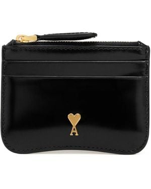 Ami Paris Paris Zipped Card Holder - Black