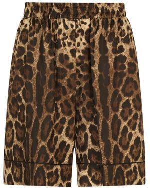 Dolce & Gabbana Leopard Print Shorts - Black