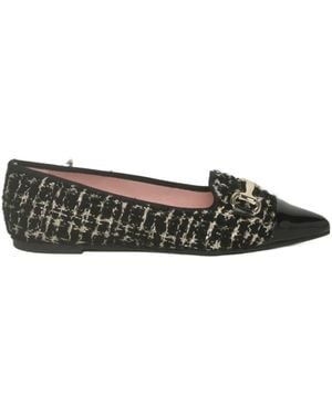 Pretty Ballerinas Houndstooth Flat Shoes - Black