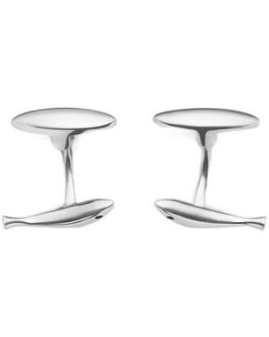 Bottega Veneta Sardine Cufflinks - White