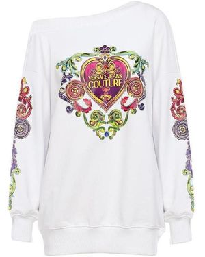 Versace Jeans Couture Printed Detail Hoodie - White