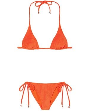 Lisa Marie Fernandez Pamela Embellished Terry Triangle Bikini - Red