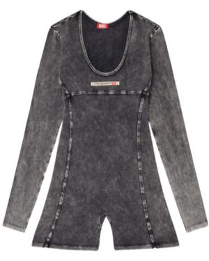 DIESEL Long-Sleeved Scoop-Neck Playsuit - Black