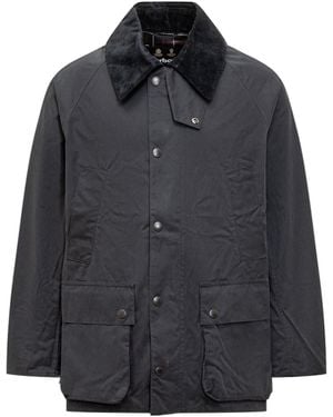 Barbour Bedale Corduroy-Collar Shirt Jacket - Black