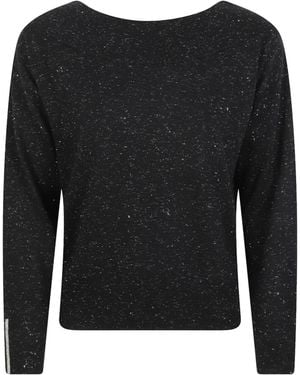 Peserico Spotted Boat Neck Sweater - Black