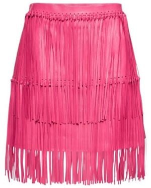Oscar de la Renta Fringed Detail Skirt - Pink