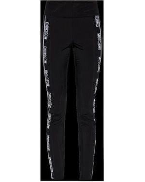 Moschino Logo Print Slim Fit Leggings - Black