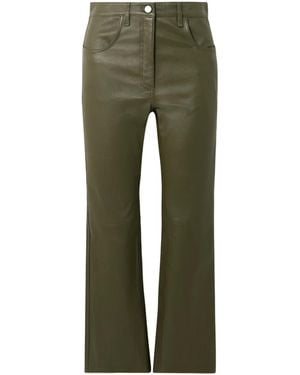 JOSEPH Duke Leather Casual Trousers - Green
