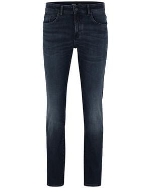BOSS Logo-Patch Cotton Jeans - Blue
