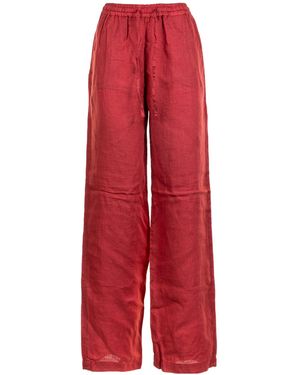 Fay Elastic Waist Casual Trousers - Red