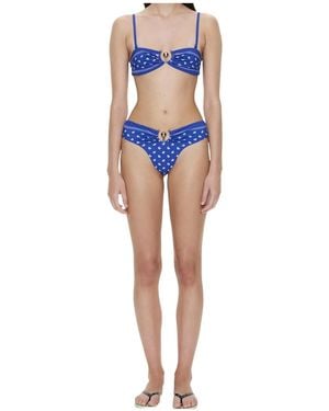 Christopher Esber Ruched Bandeau Bikini Top - Blue