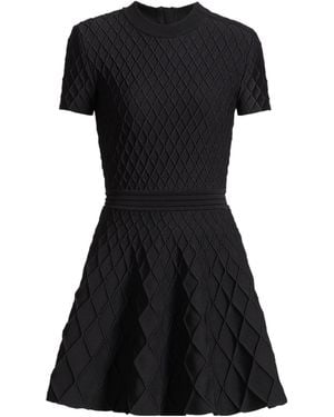 Balmain Flared Knit Dress - Black