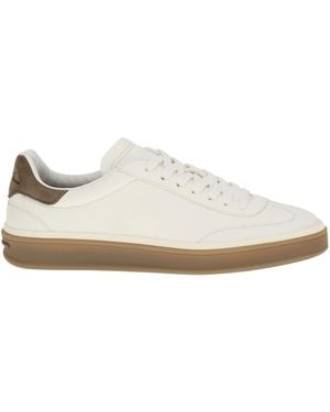 Loro Piana Tennis Walk Suede-Trimmed Leather Trainers - White