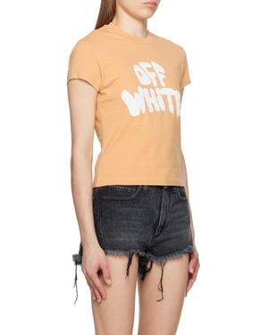 Off-White c/o Virgil Abloh Logo-Print Short-Sleeve T-Shirt - Blue