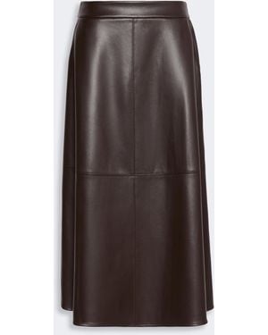 Max Mara Nordica Faux Leather Midi Skirt - Red