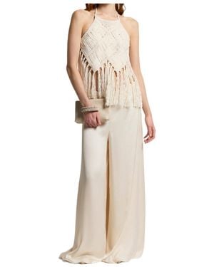 Peserico Tassel Detailed Halter Knitted Top - Natural