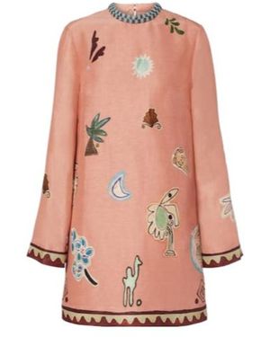 ALÉMAIS X Lrnce Laurence Linen And Silk Minidress - Pink