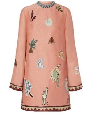 ALÉMAIS X Lrnce Laurence Linen And Silk Minidress - Pink