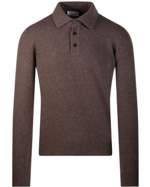 Roberto Collina Long-Sleeve Polo Shirt - Brown