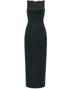 Alaïa Square-Neck Sleeveless Midi Dress - Black