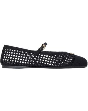 Prada Crochet Ballet Shoes - Black