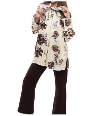 Jil Sander Floral Self-Tie Shirt - Natural