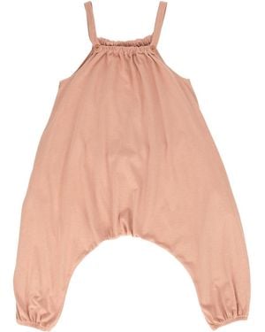 Rick Owens Ruched Jersey Dungaree - Natural