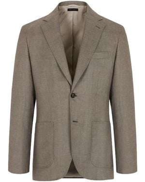 Brioni Zefiro Taupe Silk, Cashmere And Linen Soffio Blazer - Brown