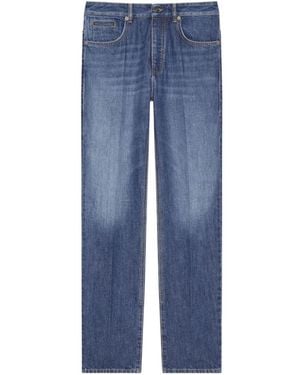 Givenchy Logo Embroidered Straight Leg Jeans - Blue