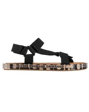 Maison Margiela Velcro Strap Flat Sandals - Black