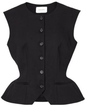 Magda Butrym Silk And Cashmere-Blend Crepe Vest - Black