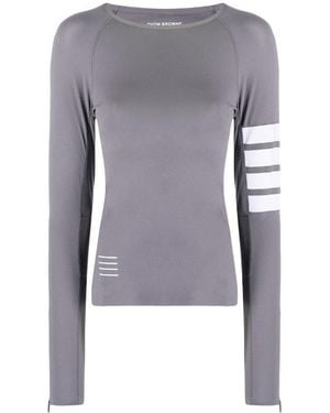 Thom Browne 4-Bar Compression Long Sleeve Top - Blue