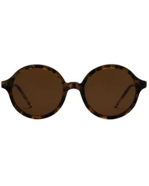 Thom Browne Tortoiseshell Round-Frame Sunglasses - Brown