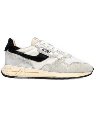 Autry Round-Toe Lace-Up Sneakers - White