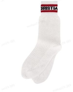 Dior Logo Socks - White