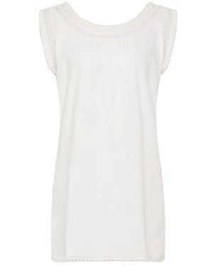 Posse Danielle Lace-Trimmed Cotton Mini Dress - White