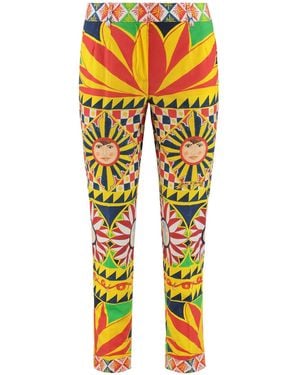 Dolce & Gabbana Carretto Patterned Cropped Pants - Yellow