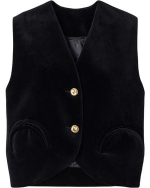 Blazé Milano Gliss Cotton-Velvet Vest - Black