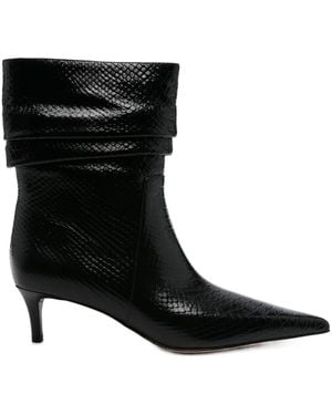 Michael Kors Textured Leather Ankle Boots - Black