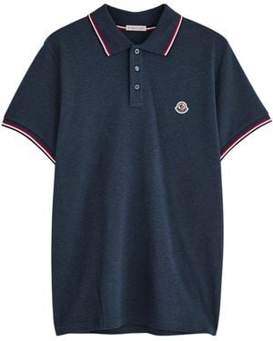 Moncler Cotton Short-Sleeve Polo - Blue