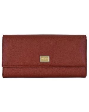 Dolce & Gabbana Logo Details Wallet - Red