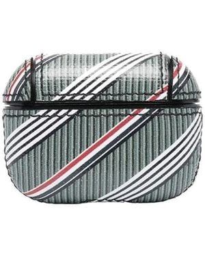 Thom Browne Stripe-Pattern Airpods Case - White