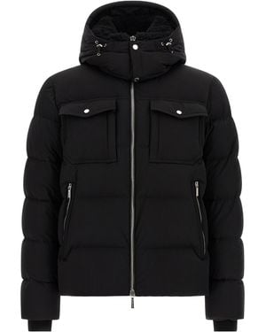 Moorer Hooded Flap-Pocket Jacket - Black