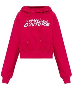 Versace Jeans Couture Couture Logo Embroidered Drawstring Hoodie