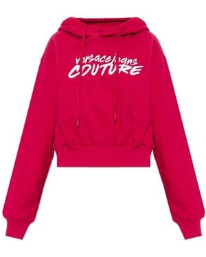 Versace Jeans Couture Couture Logo Embroidered Drawstring Hoodie