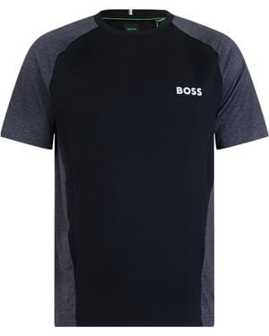 BOSS Paneled Raglan-Sleeved T-Shirt - Black