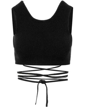 A PAPER KID Sleeveless Vest - Black
