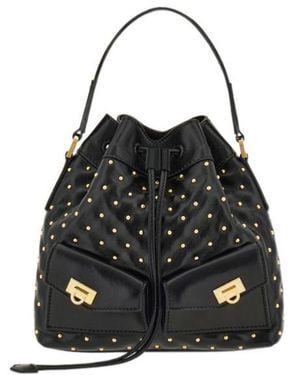Ferragamo Multipocket Bucket Bag - Black