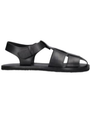 The Row Fisherman Flat Shoes And Sandals - Black