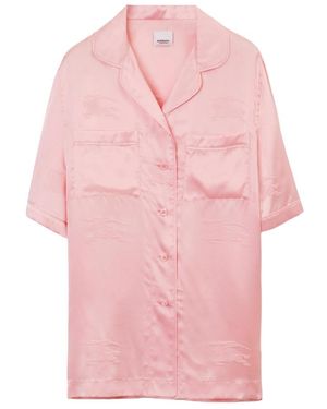 Burberry Ekd Jacquard Buttoned Pyjama Shirt - Pink